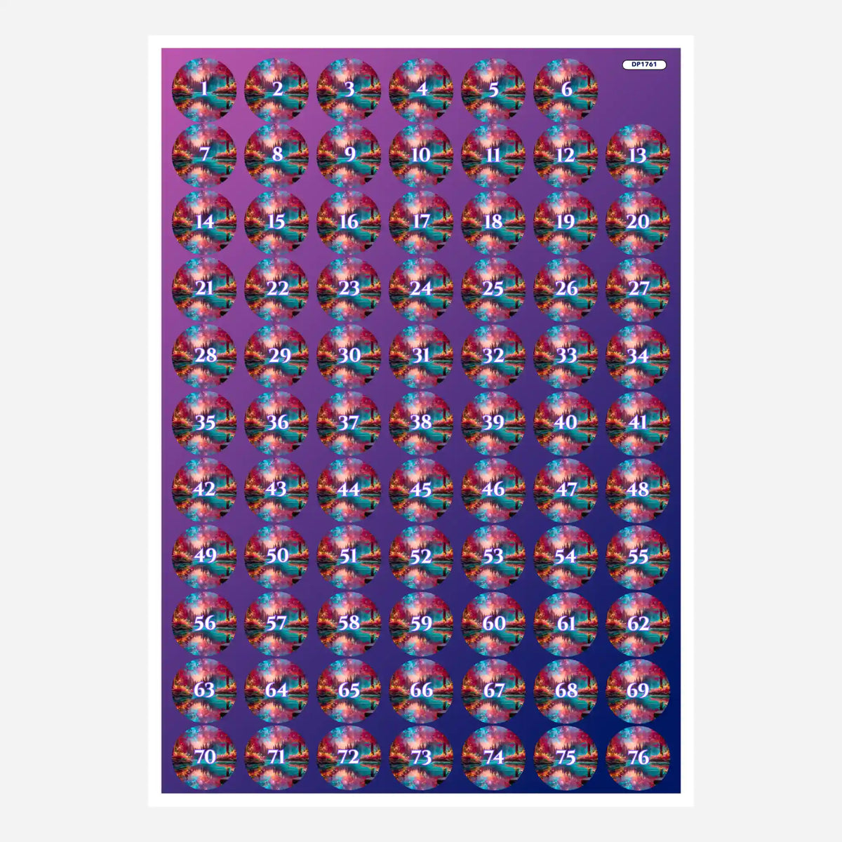 Buntes Diamond Painting Döschenaufkleber Set mit Zahlen zur Sortierung der Diamanten für eine einfache Organisation