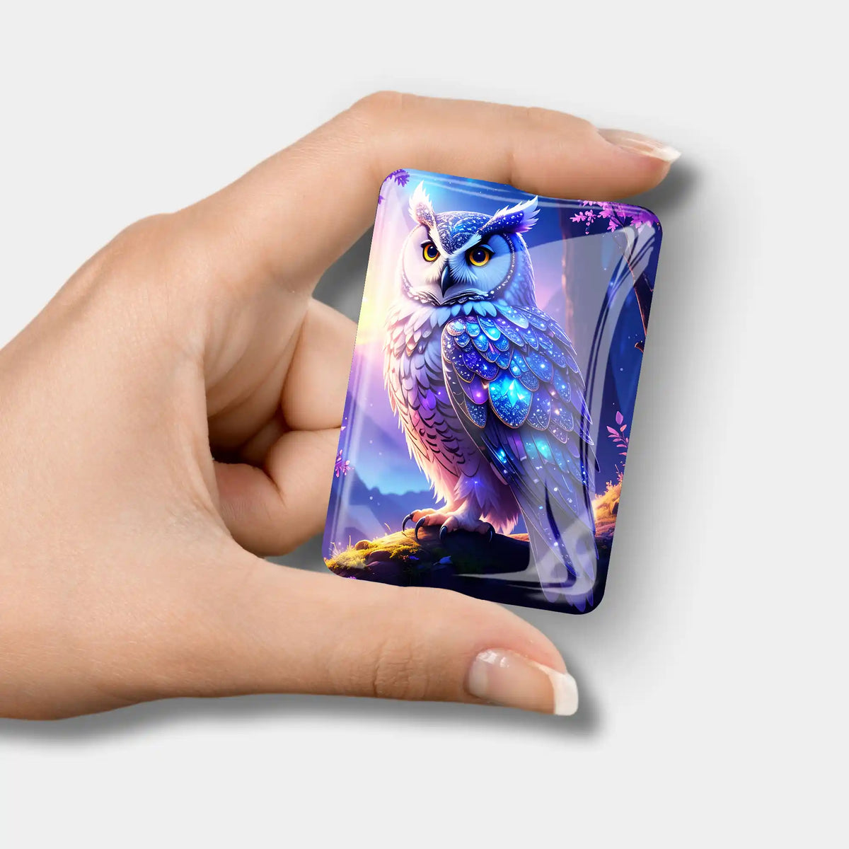 Magischer Cover Minder Eule für Diamond Painting aus glänzendem Glas als praktisches Zubehör für Dein Kreativprojekt.