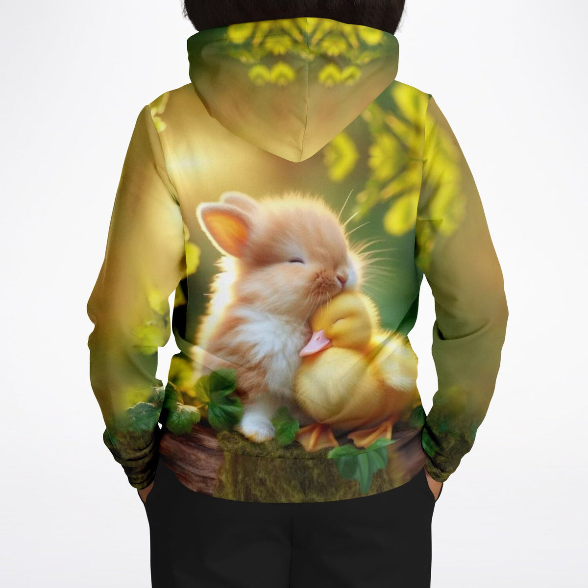 Hoodie mit süßem Hasen und Küken Motiv, perfekt für Fans von Malen nach Zahlen und kreativen Diamond Painting Designs.