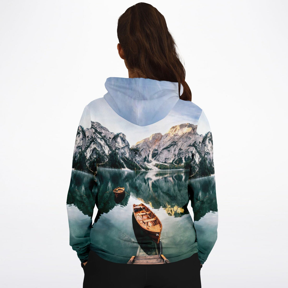 Dreamer Hoodie mit Bootsmotiv am See – ideal für Fans von Malen nach Zahlen und kreativen Freizeit-Designs