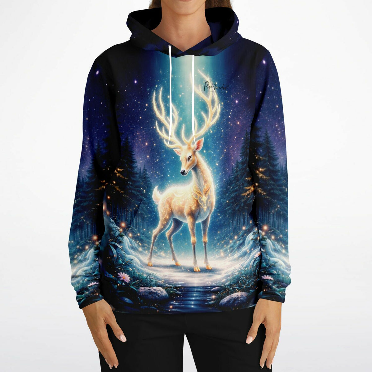 Dreamer Hoodie Herr der Wälder mit magischem Hirsch Motiv, passend im Stil zu Diamond Painting und Malen nach Zahlen