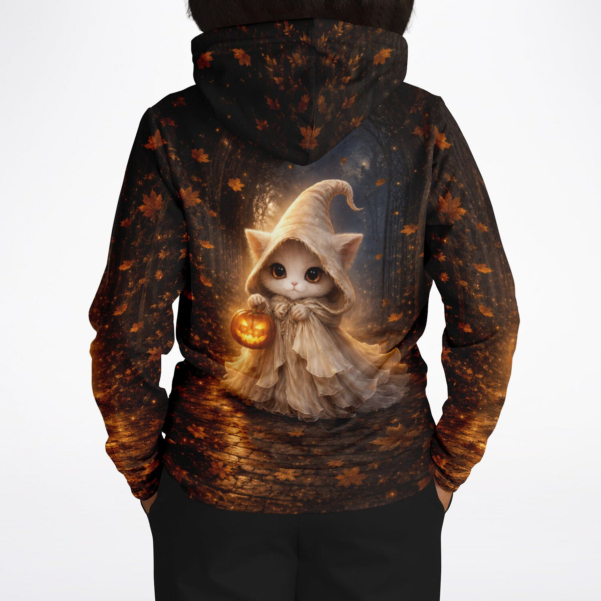 Dreamer Hoodie mit niedlicher Katzen-Hexe als Motiv, im Stil von Diamond Painting und Malen nach Zahlen Designs