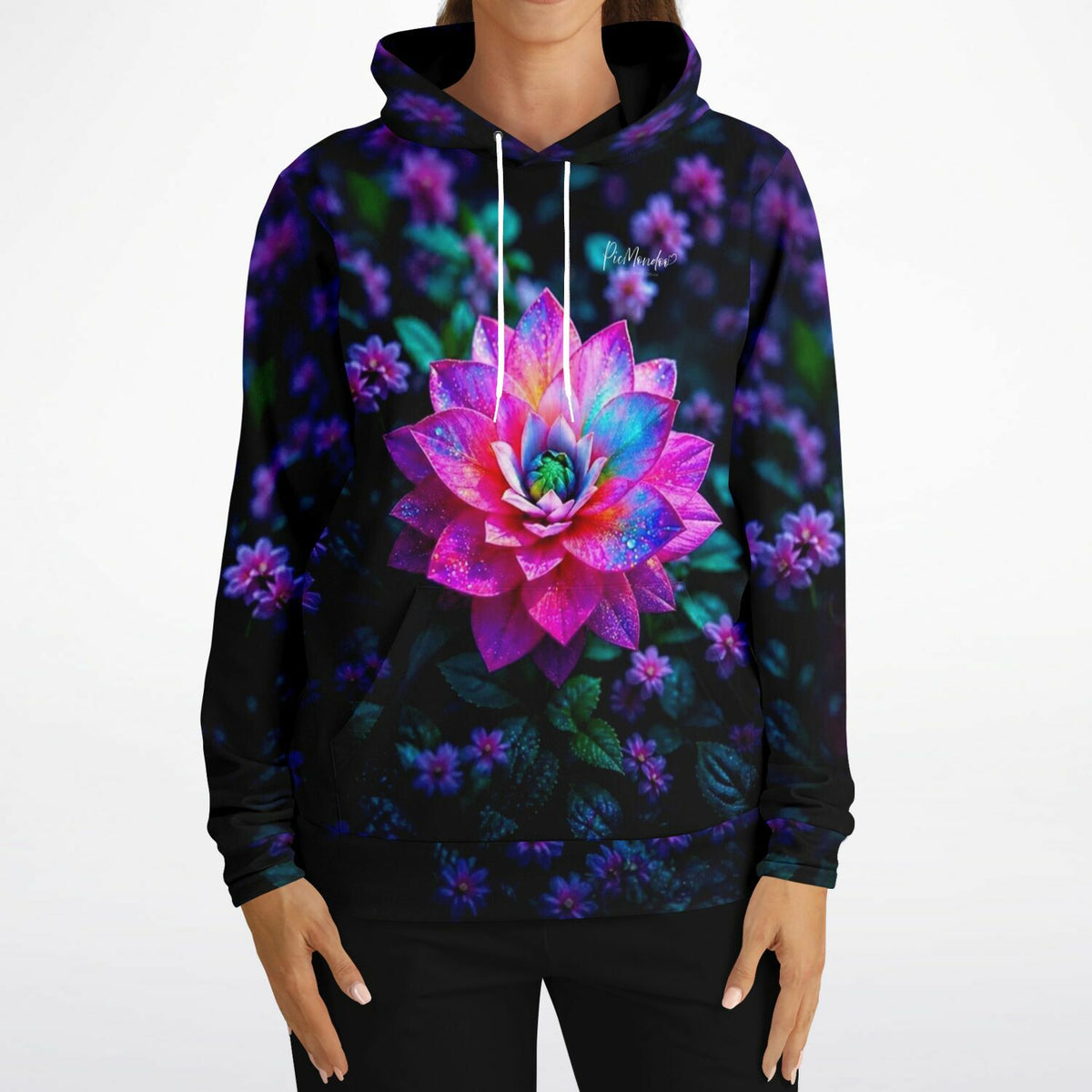 Dreamer Hoodie Sternenstaub Lotus Limited Edition mit leuchtendem Blumenmotiv im Diamond Painting Stil