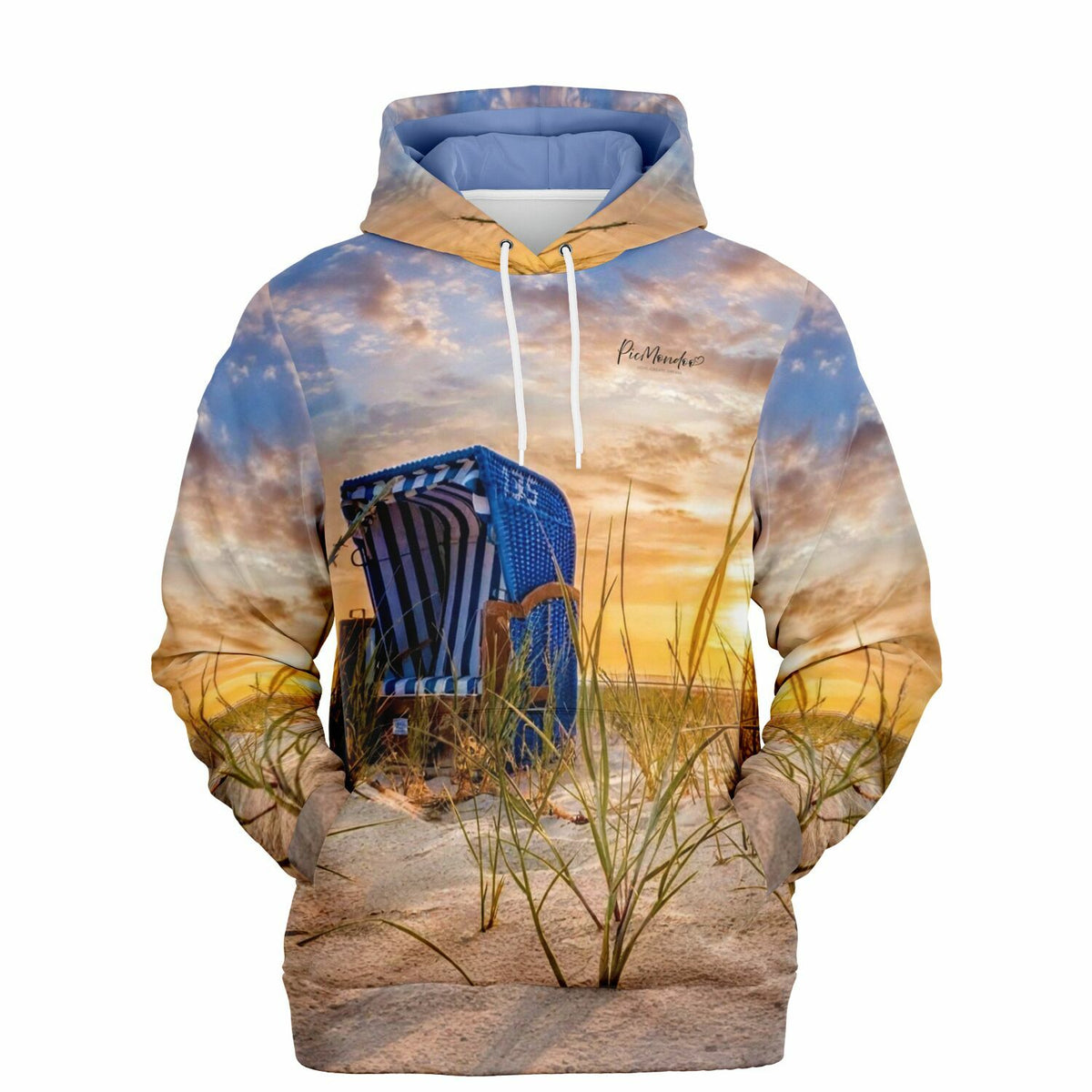Dreamer Hoodie mit Strandkorb-Motiv, passend zu entspannten Malen nach Zahlen und Diamond Painting Momenten am Strand.