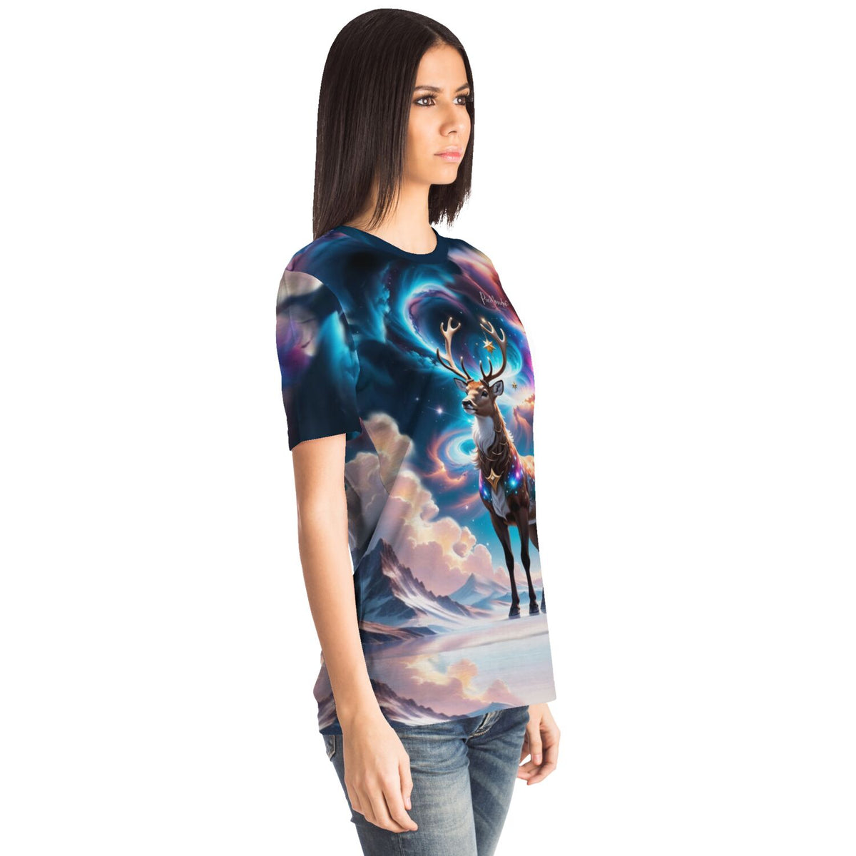 Dreamer T-Shirt mit Rentier Motiv im Abendzauber-Design, typischer Stil für Diamond Painting Fans als Freizeitkleidung
