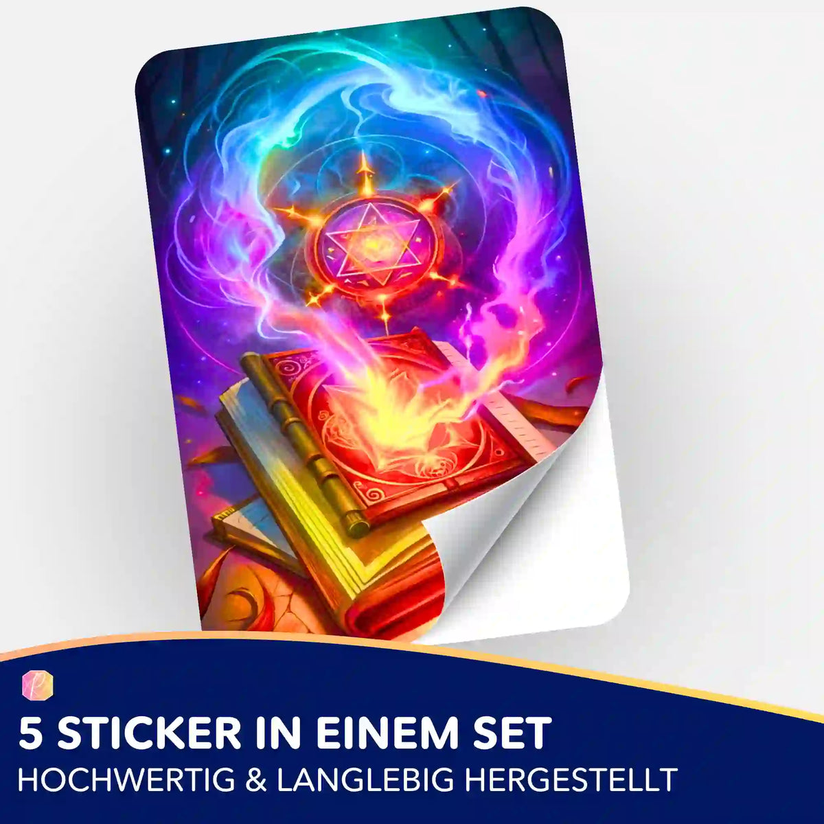 Picmondoo 5er-Aufkleber-Set Hexenkünste mit magischem Zauberbuch für Diamond Painting und Malen nach Zahlen Organisation