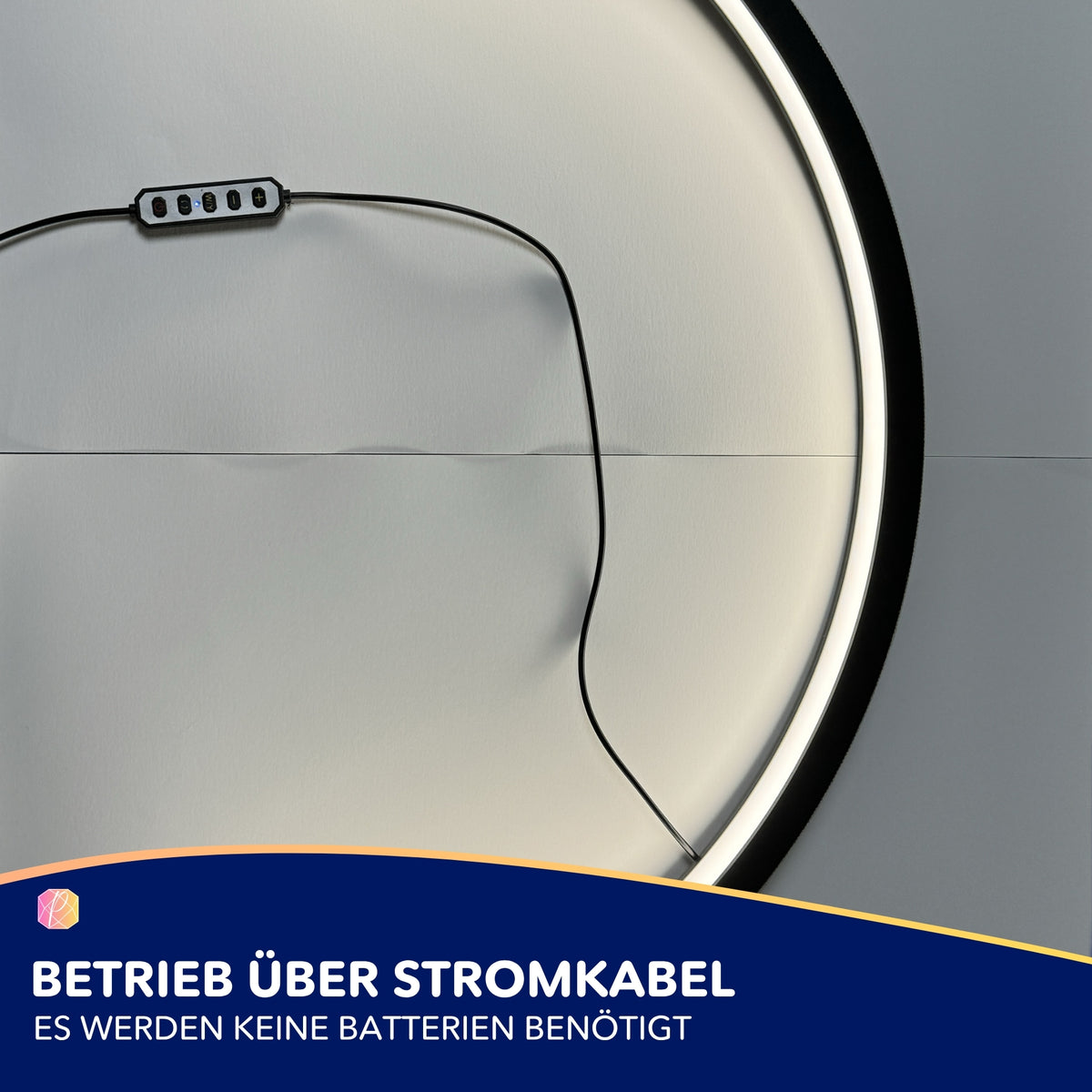 Schwarze LED-Bogenlampe als Diamond Painting Zubehör mit Kabelsteuerung für optimale Beleuchtung beim Basteln