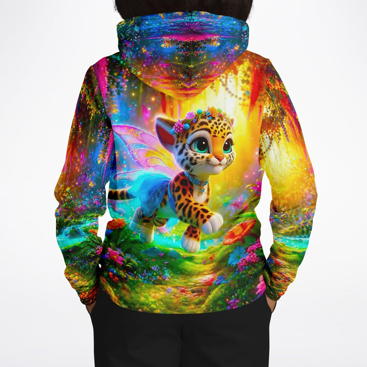 Bunter Hoodie mit Finja die kleine Tigerfee Motiv, ideal für Fans von Diamond Painting und Malen nach Zahlen Designs.