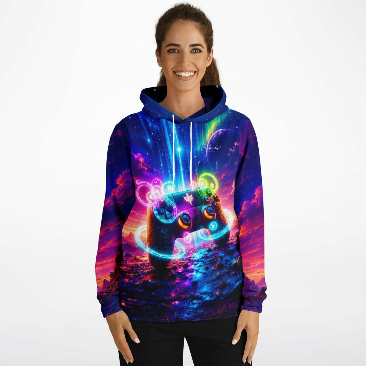 Dreamer Hoodie mit farbenfrohem Gamer Universum Design, ideal für Diamond Painting und kreative DIY-Fans