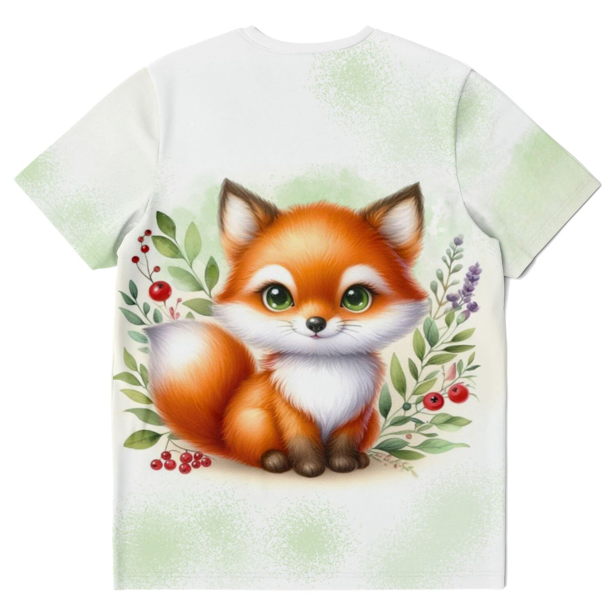 Weißes T-Shirt mit niedlichem Freddy Füchschen Motiv, inspiriert von unseren beliebten Malen nach Zahlen Designs
