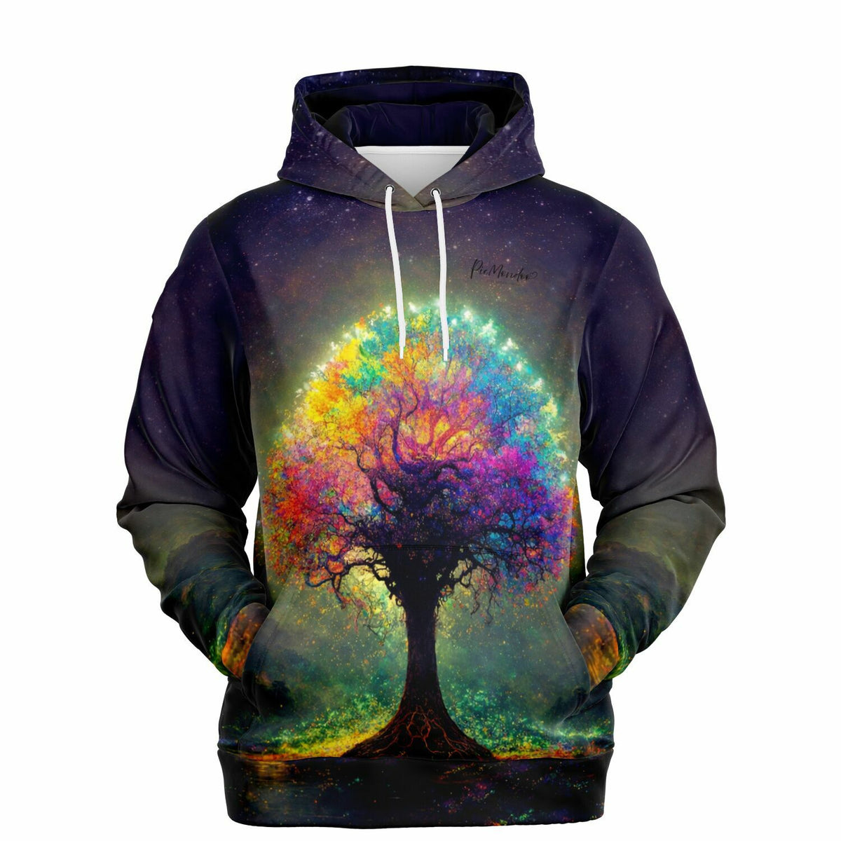 Dreamer Hoodie mit farbenfrohem Blitz-Baum Motiv im Stil beliebter Diamond Painting und Malen nach Zahlen Vorlagen