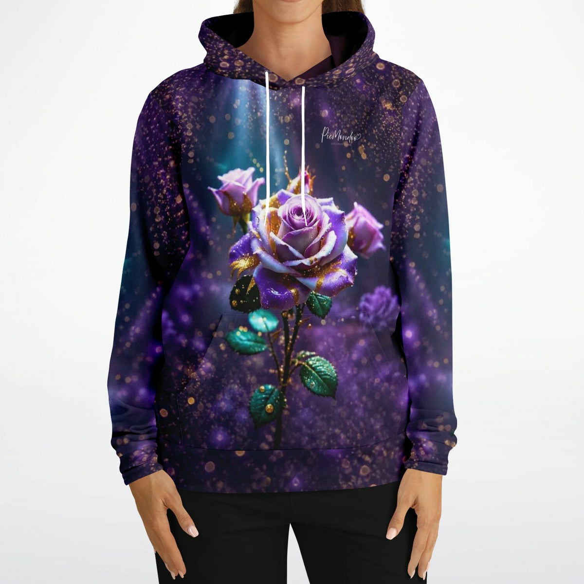Dreamer Hoodie in Amethystrose mit magischem Rosen-Design passend zum Look von Diamond Painting und Malen nach Zahlen