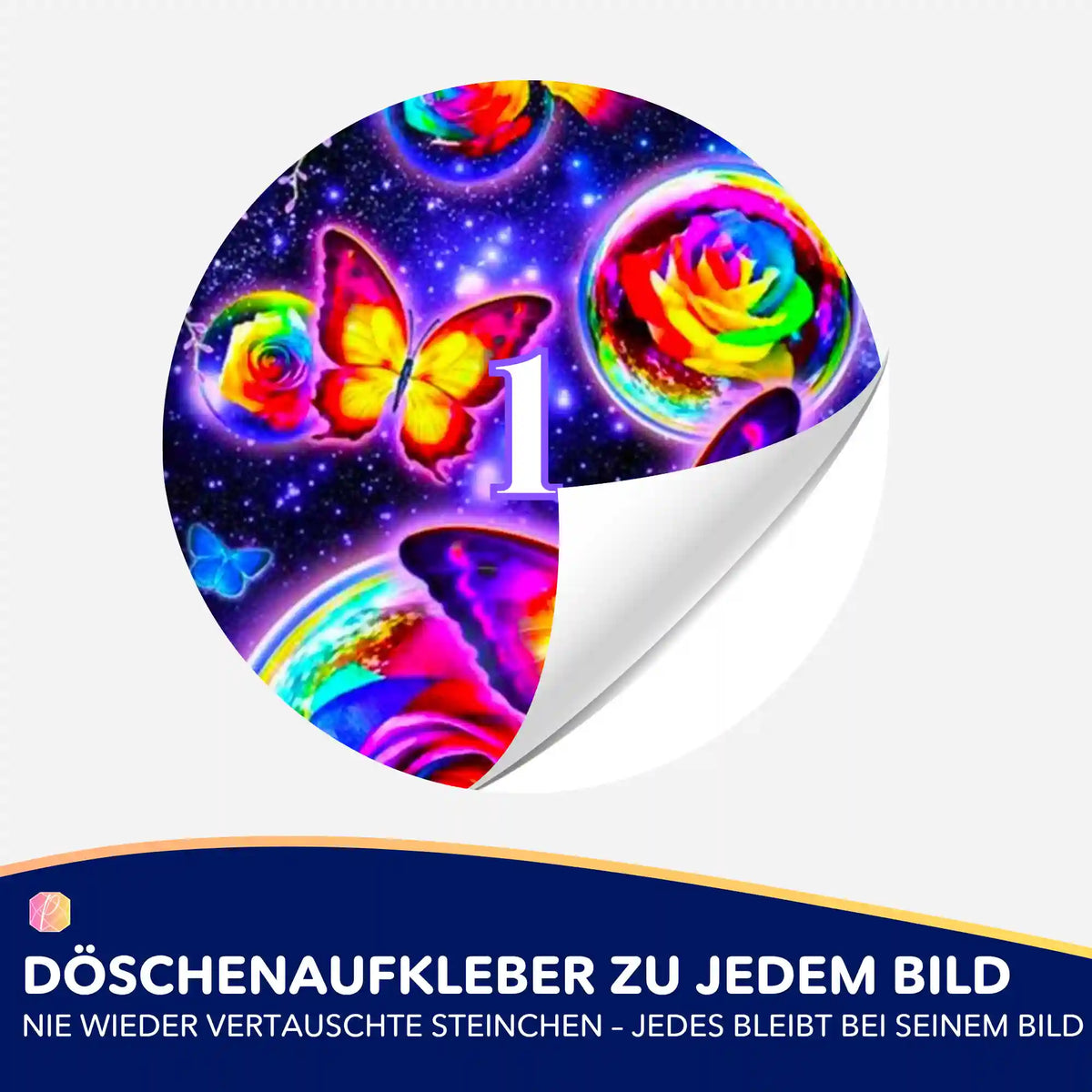 Bunter Schmetterlingstanz Döschenaufkleber für Diamond Painting Zubehör zur Ordnung der Diamanten