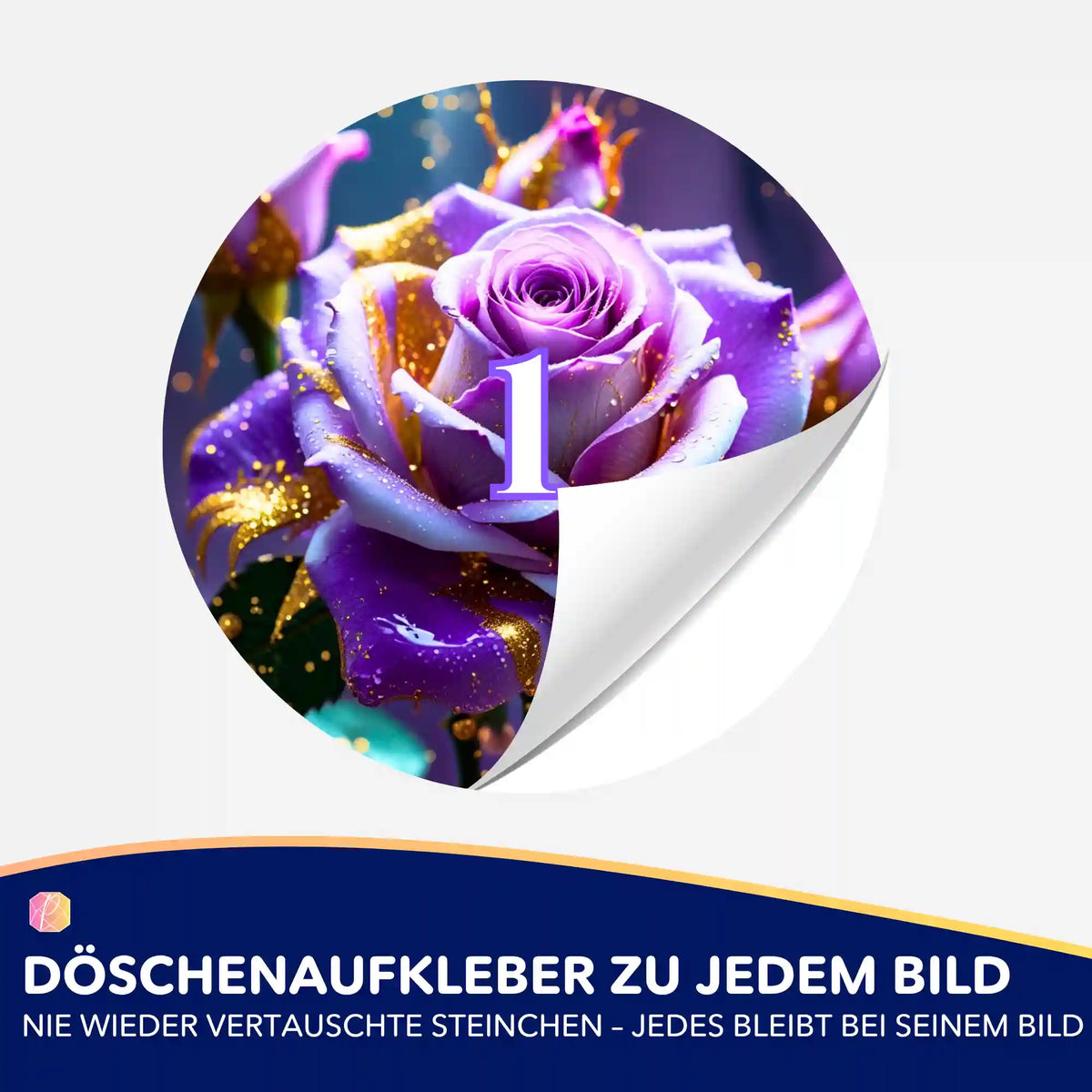 Amethystrose Döschenaufkleber für Diamond Painting zur übersichtlichen Sortierung deiner Glitzersteine und DIY-Sets