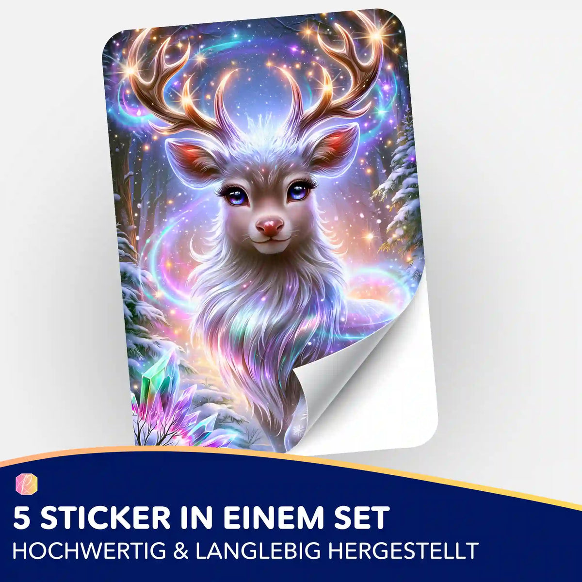 Magie des Winterwaldes Sticker-Set für Diamond Painting Zubehör mit glitzerndem Rentier-Motiv