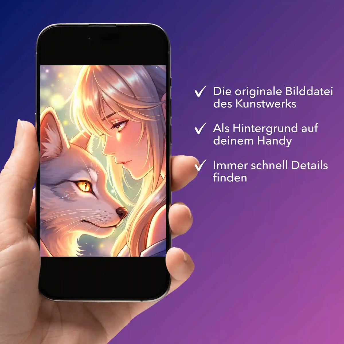 Digitale Motivvorlage Bedingungsloses Vertrauen für Diamond Painting auf dem Smartphone zur Detailansicht