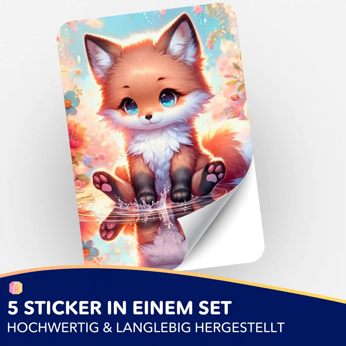 Süßer Fuchs-Sticker für Diamond Painting Zubehör und Malen nach Zahlen Organisation aus dem Picmondoo 5er-Set