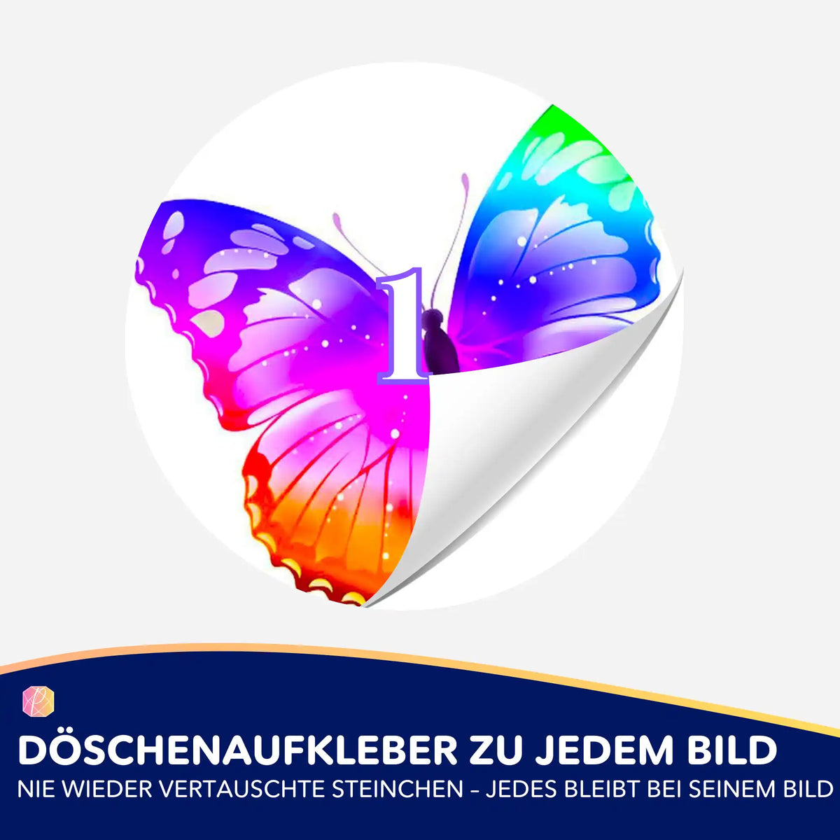 Bunter Schmetterling Döschenaufkleber für Diamond Painting Zubehör zur Ordnung deiner Steinchen-Farben