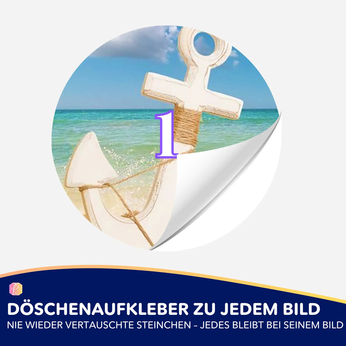Döschenaufkleber Anker der Hoffnung für Diamond Painting Zubehör zur geordneten Aufbewahrung der Diamanten Steinchen.