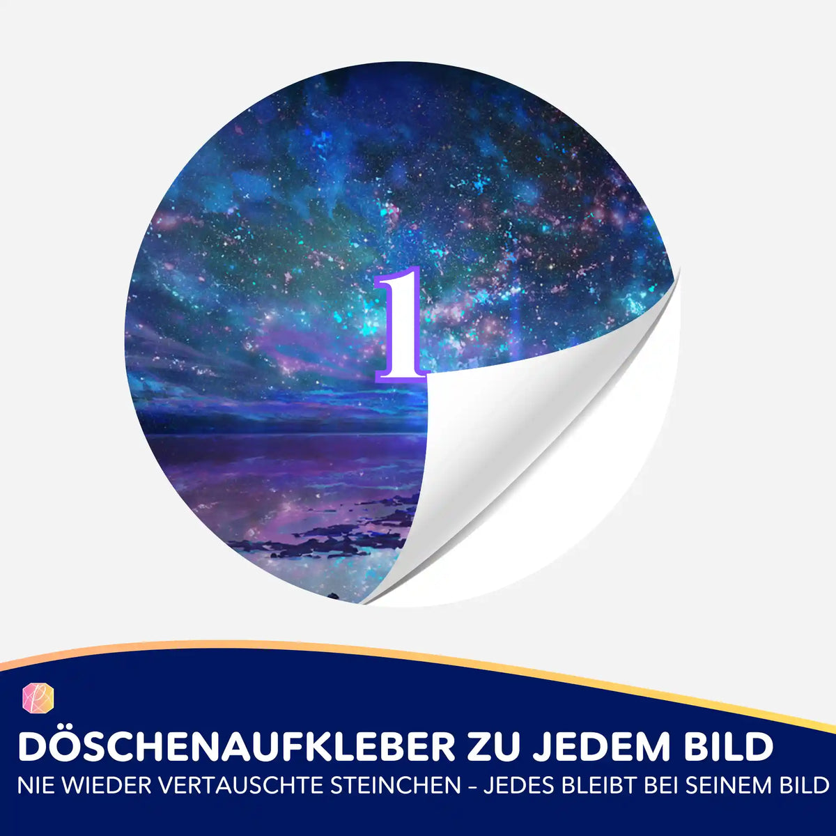 Döschenaufkleber mit Ozean-Universum-Motiv zur Organisation von Diamond Painting Steinchen