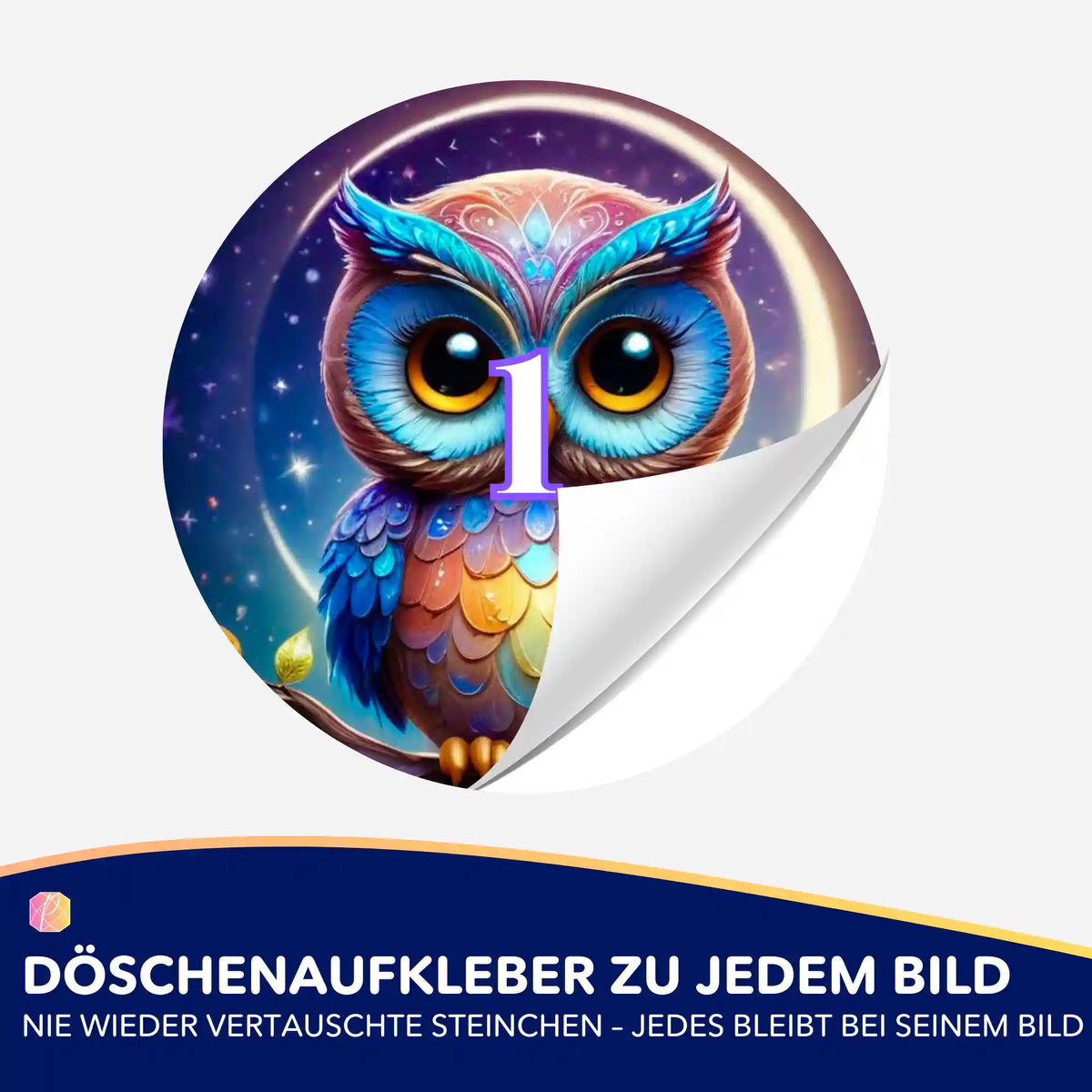 Bunter Eulen-Döschenaufkleber für Diamond Painting Zubehör zur Ordnung der Diamanten