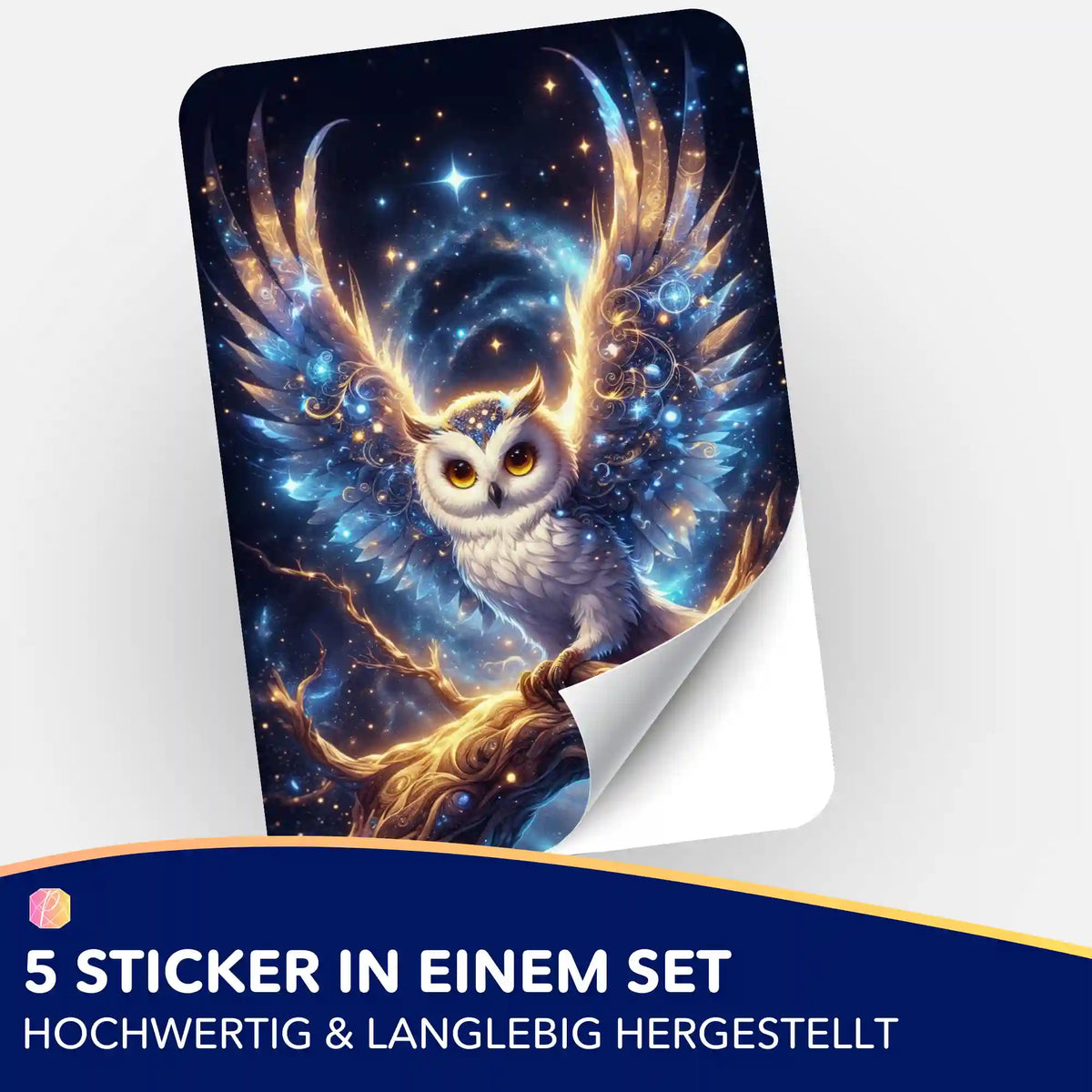 Picmondoo 5er-Aufkleber-Set mit Eulen-Motiv für Diamond Painting Zubehör und Organisation
