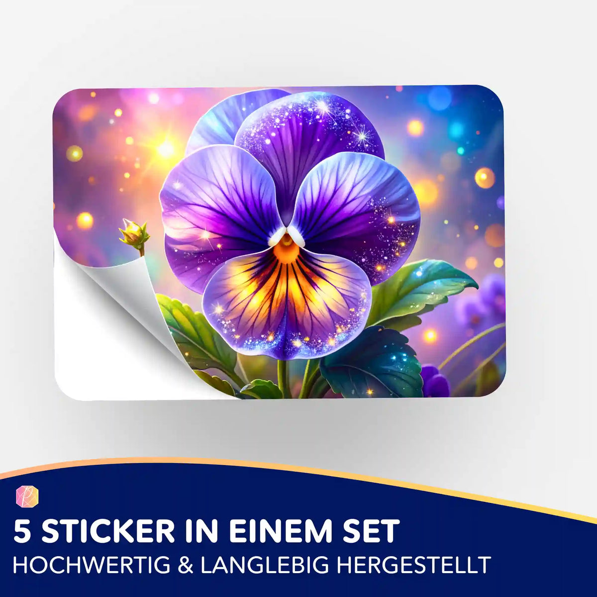 5er-Set Sticker mit Sternenveilchen-Motiv zur Organisation von Diamond Painting und Malen nach Zahlen Projekten