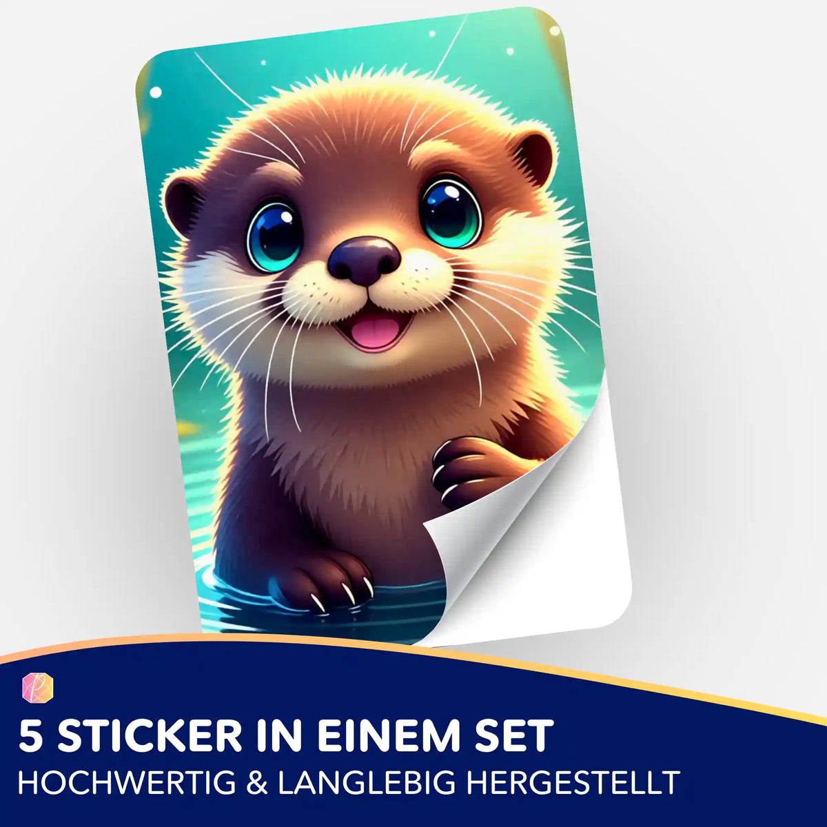 Süßer Otter-Sticker aus dem Picmondoo Diamond Painting Set zur Organisation von Bastelprojekten