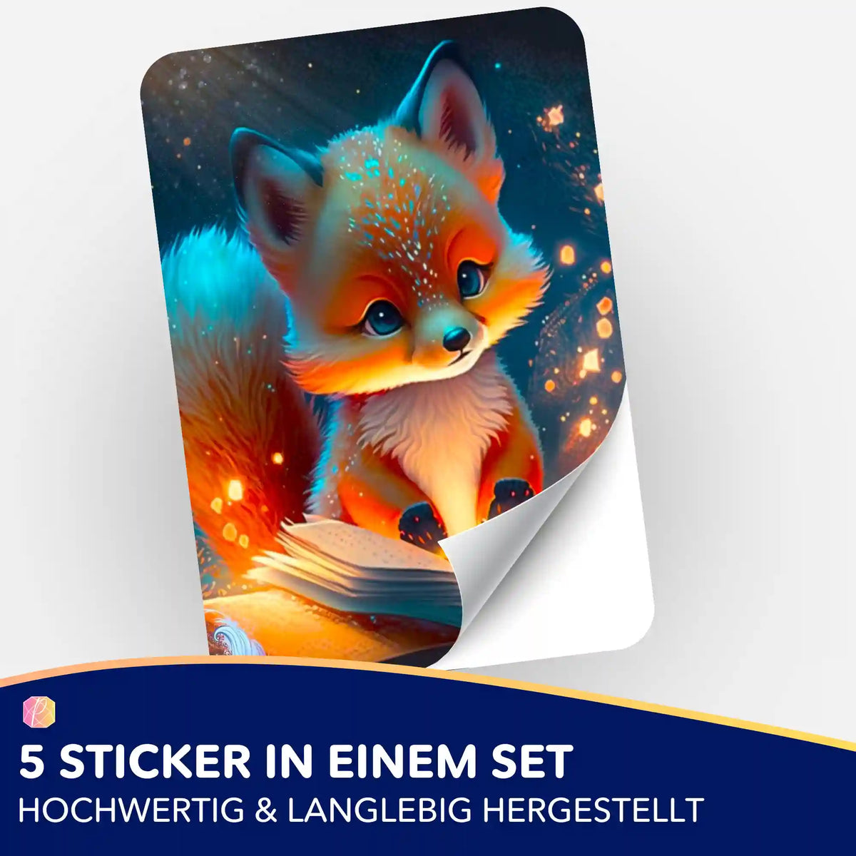5er-Set Sticker Lesestunde im Fuchswald für Diamond Painting und Malen nach Zahlen Fans