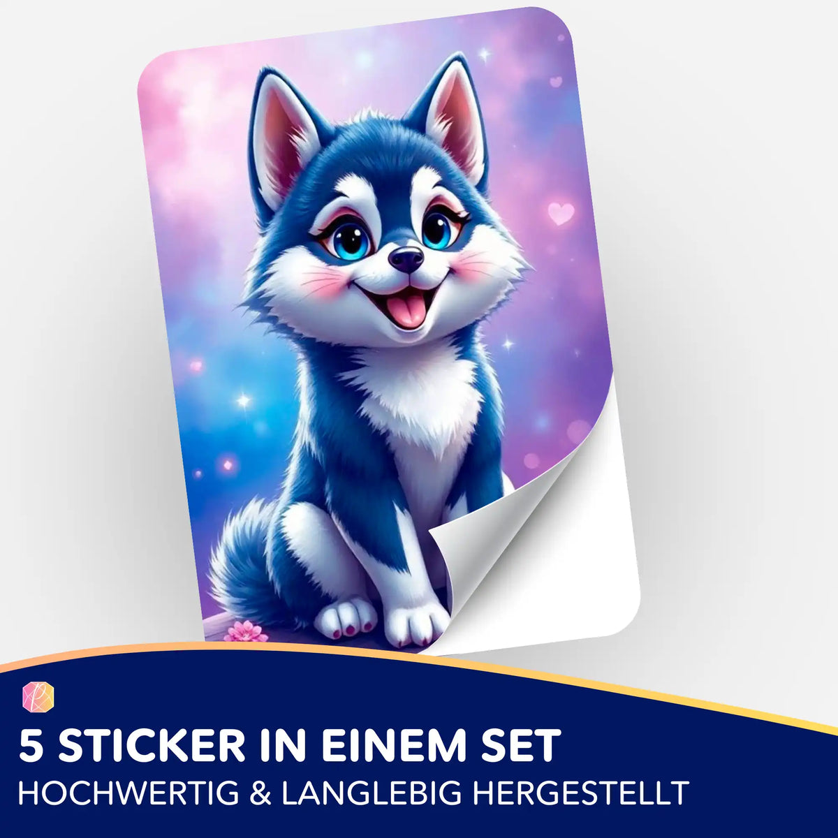 Husky Sticker mit niedlichem Design als Zubehör für Diamond Painting und Malen nach Zahlen Bastelsets von Picmondoo