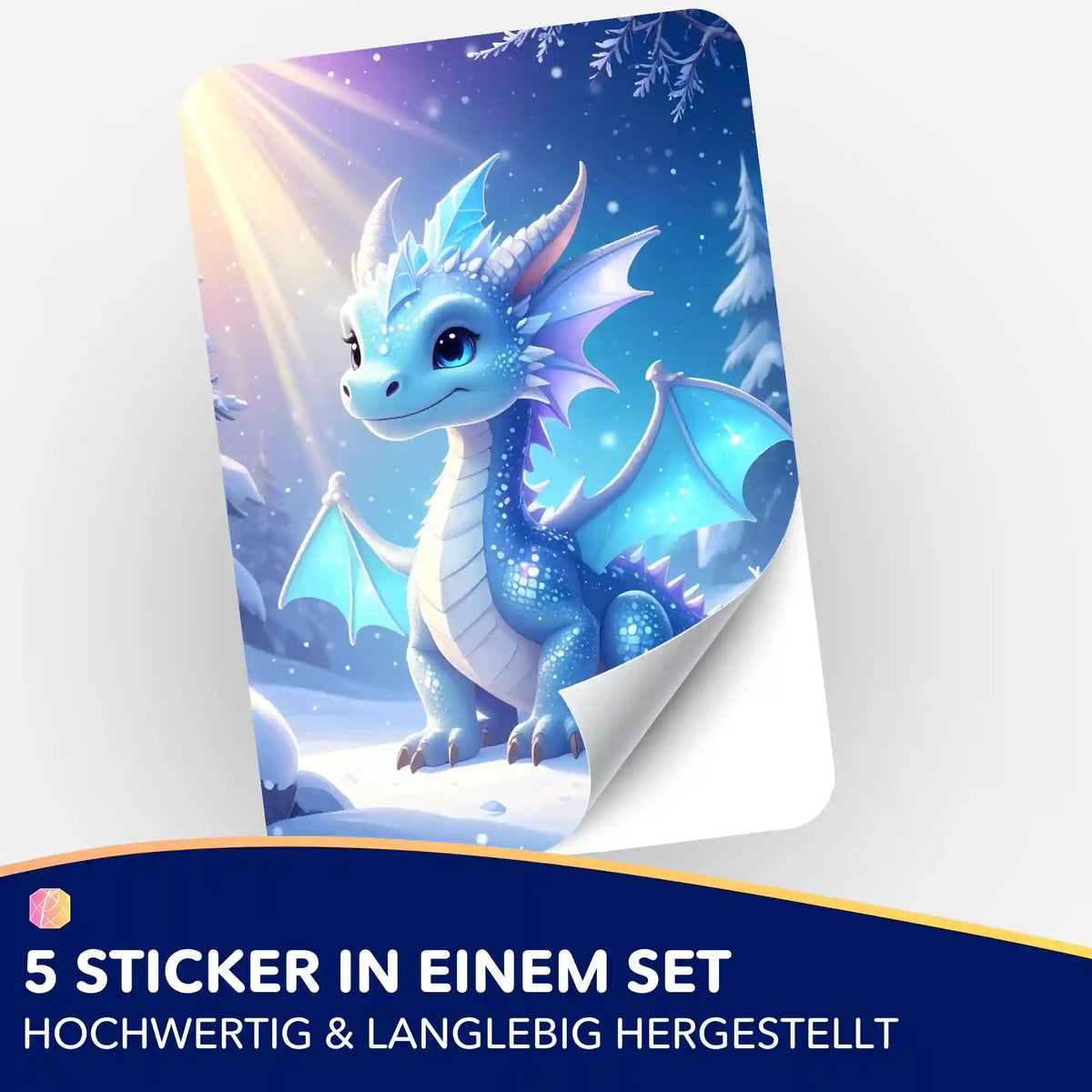5er-Set Sticker mit magischem Drachenmotiv für Diamond Painting Organisation und Zubehör von Picmondoo