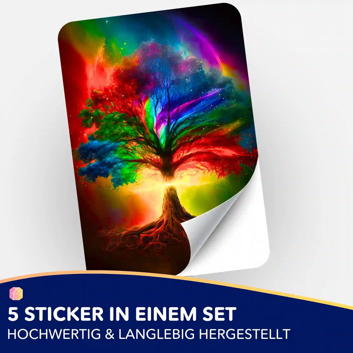 Farbintensiver Lebensbaum Sticker als Zubehör für Diamond Painting und Malen nach Zahlen Organisation