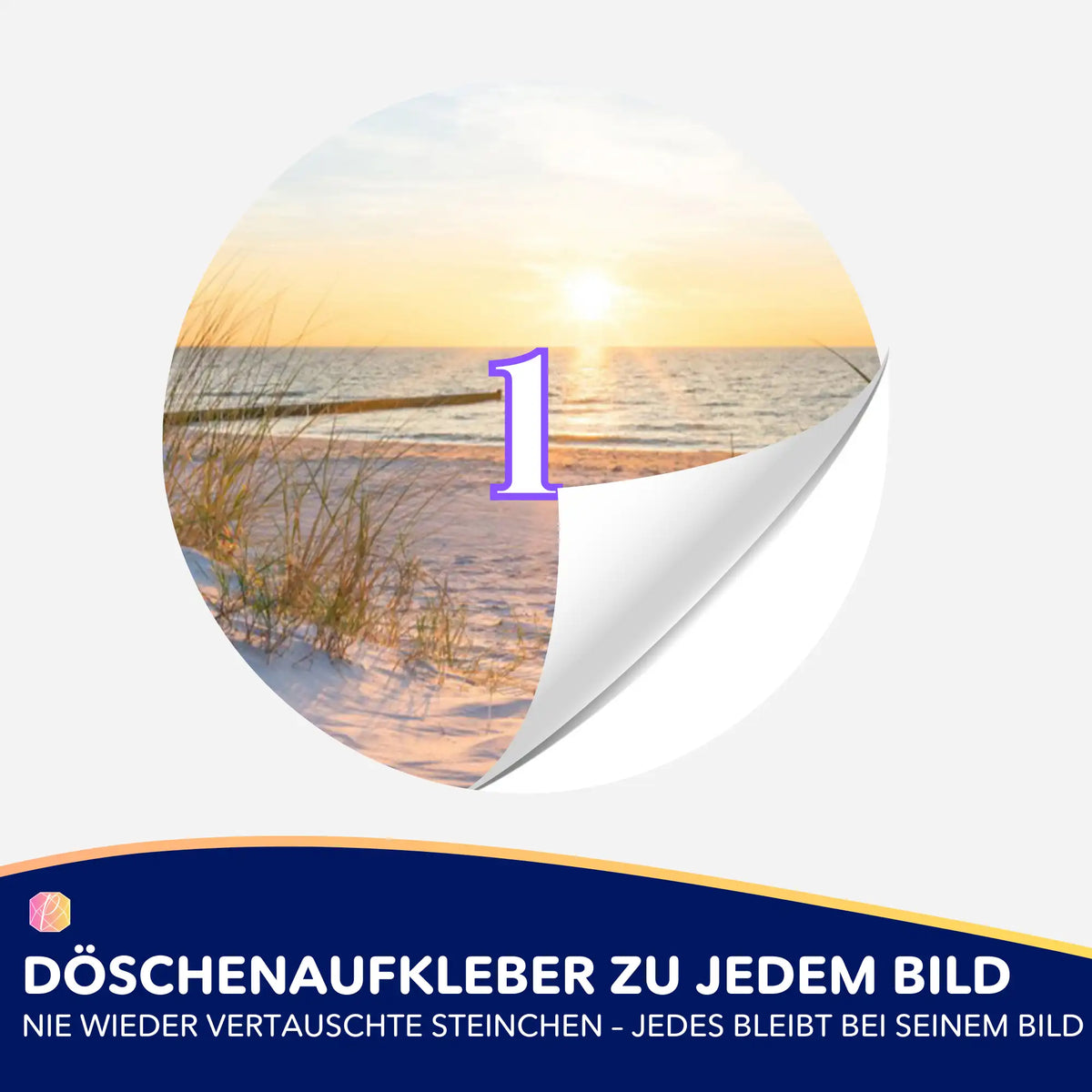 Döschenaufkleber mit Nummerierung für Diamond Painting zur einfachen Organisation der Steinchen im Sonnenuntergang-Design