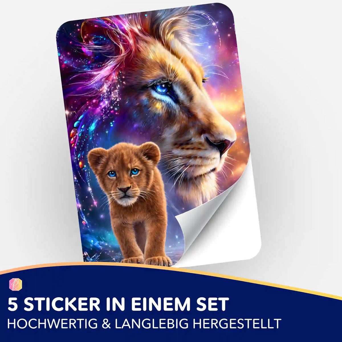 Picmondoo 5er-Aufkleber-Set mit Löwen-Motiv für Diamond Painting oder Malen nach Zahlen Organisation