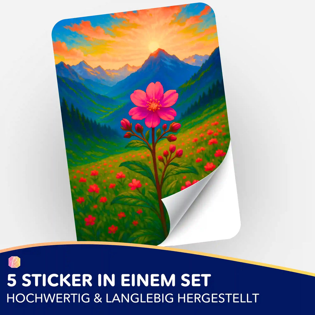 Picmondoo Sticker-Set Gebirgsblume für Diamond Painting Zubehör und Organisation