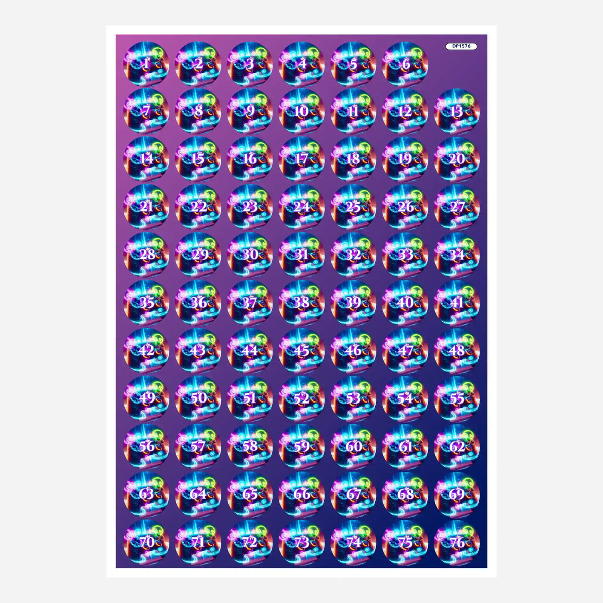 Bunte Diamond Painting Döschenaufkleber Gamer Universum zum Sortieren der Steinfarben für dein DIY-Projekt.