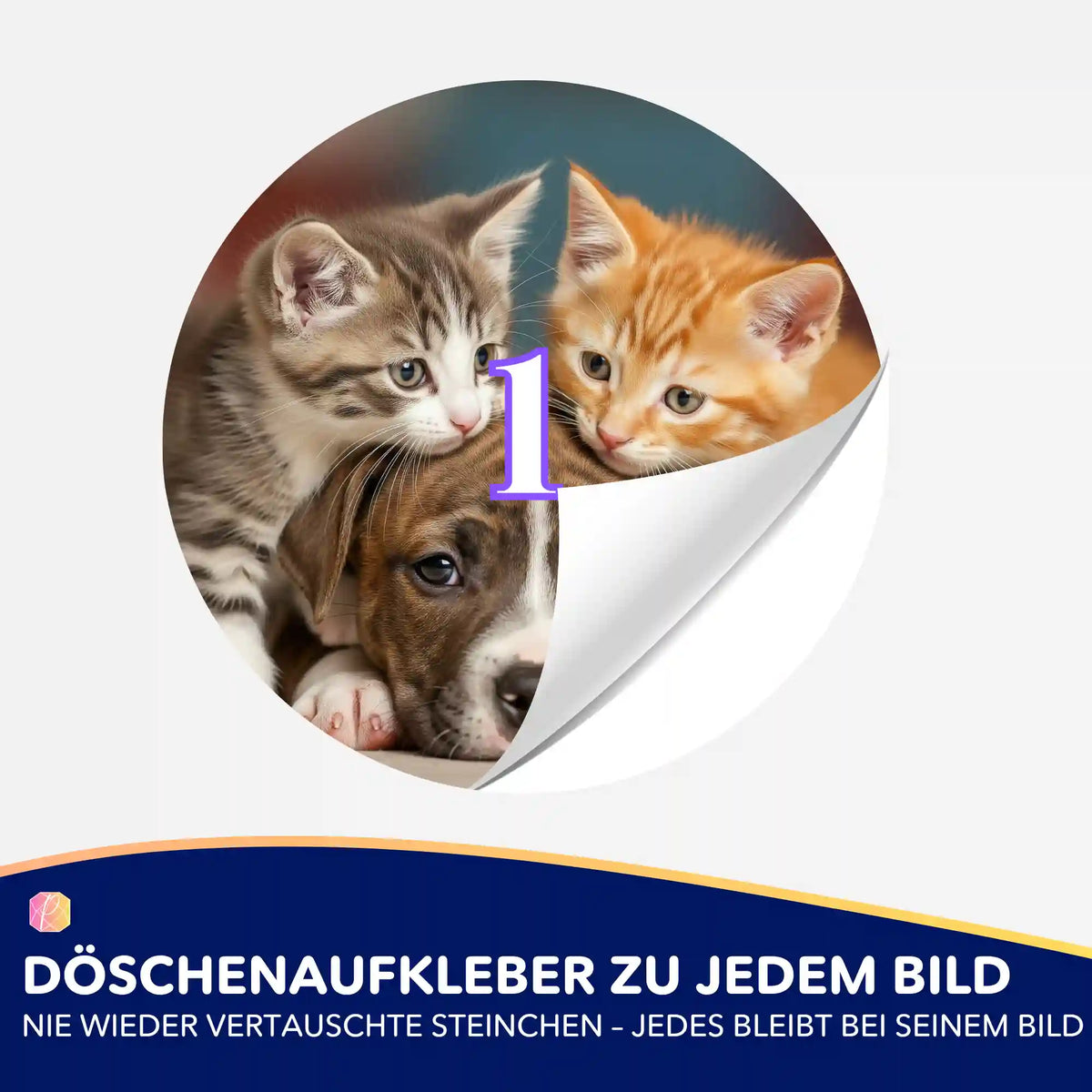 Döschenaufkleber mit Katzen- und Hundemotiv für Diamond Painting Zubehör zur Ordnung deiner Steinchen.