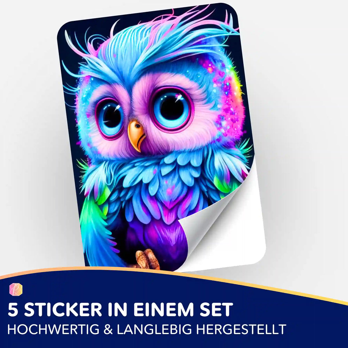 Bunter Eulen-Sticker für Diamond Painting Zubehör – hochwertiger Aufkleber im Set für kreative DIY-Bastelprojekte