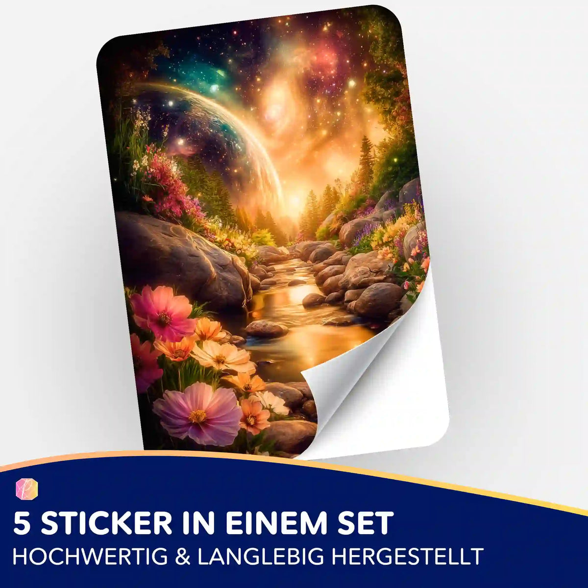 Picmondoo Sticker-Set Wo das Licht den Weg kennt für Diamond Painting Zubehör mit farbenfrohem Landschaftsmotiv