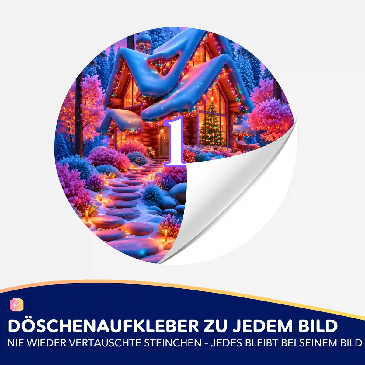 Weihnachten im Lichterwald Döschenaufkleber für Diamond Painting zur einfachen Organisation der Steinchen