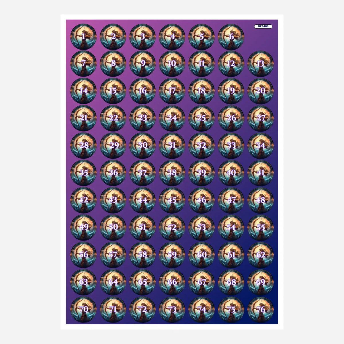 Bunte Diamond Painting Döschenaufkleber mit Sternzeichen Schütze Motiv zur Organisation von Steinchen