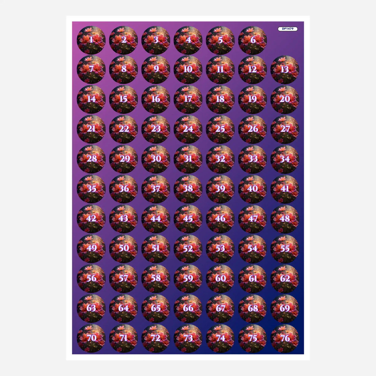 Bunte Flower Sparkle Aufkleber für Diamond Painting Döschen zum einfachen Sortieren deiner Diamanten