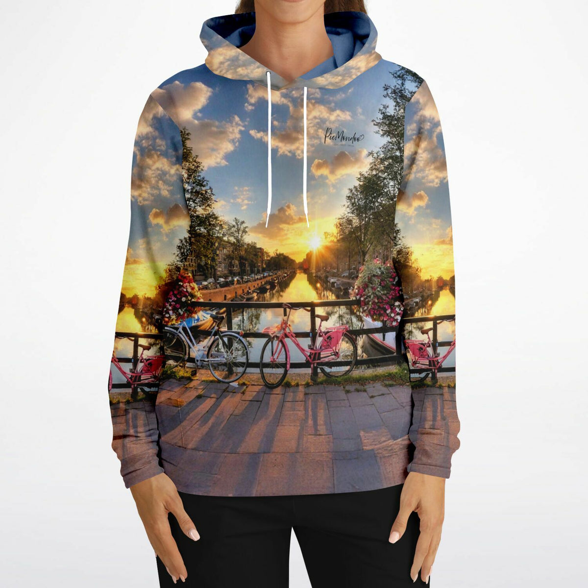 Dreamer Hoodie mit Amsterdam-Sonnenuntergang Motiv, inspiriert von Diamond Painting und Malen nach Zahlen Kunstwerken