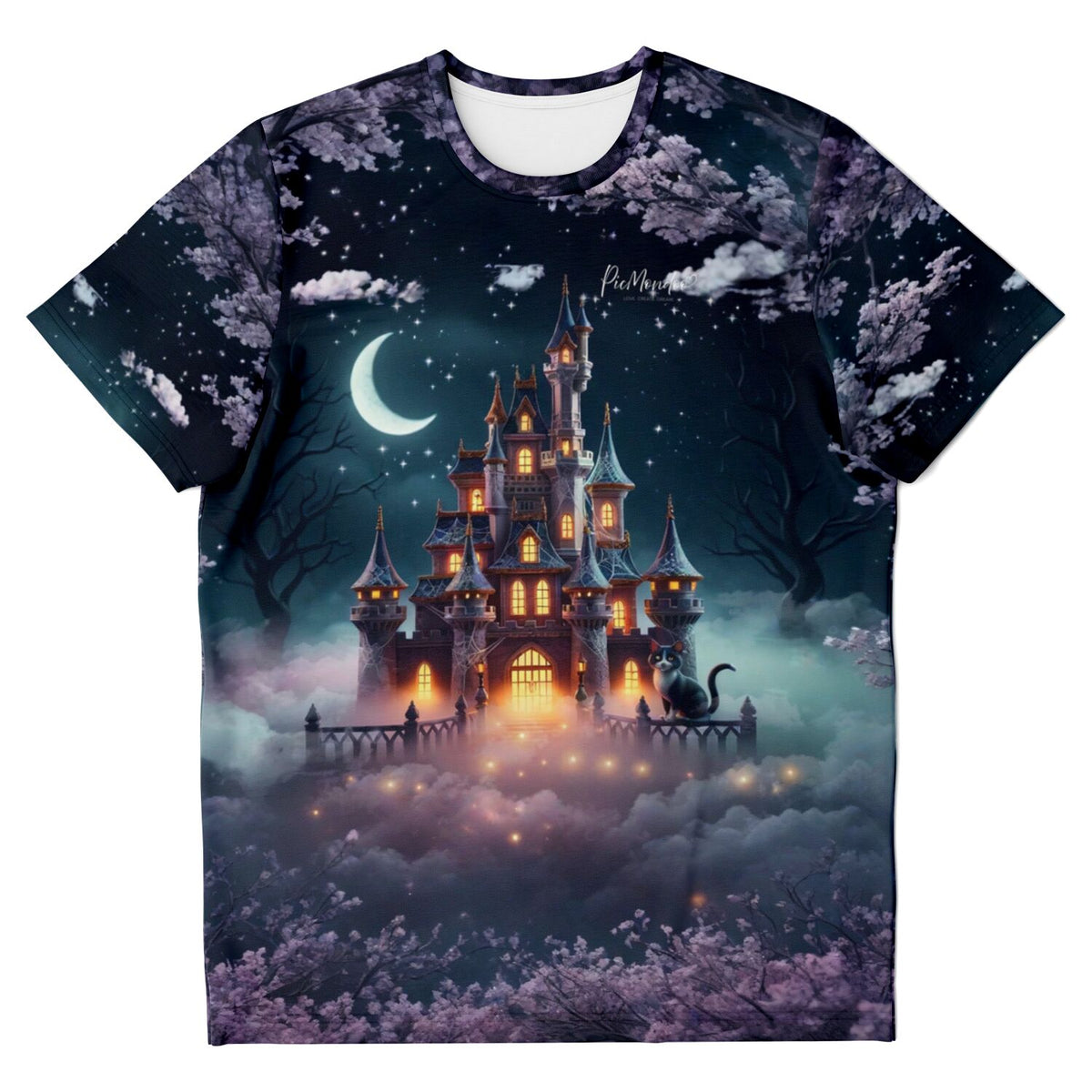 Dreamer T-Shirt Nachtschloss mit magischem Märchenschloss-Print, ideal für Fans von Diamond Painting und Malen nach Zahlen