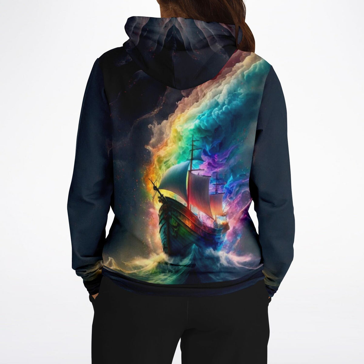 Dreamer Hoodie mit farbenfrohem Segelschiff-Motiv wie bei Diamond Painting und Malen nach Zahlen für Erwachsene