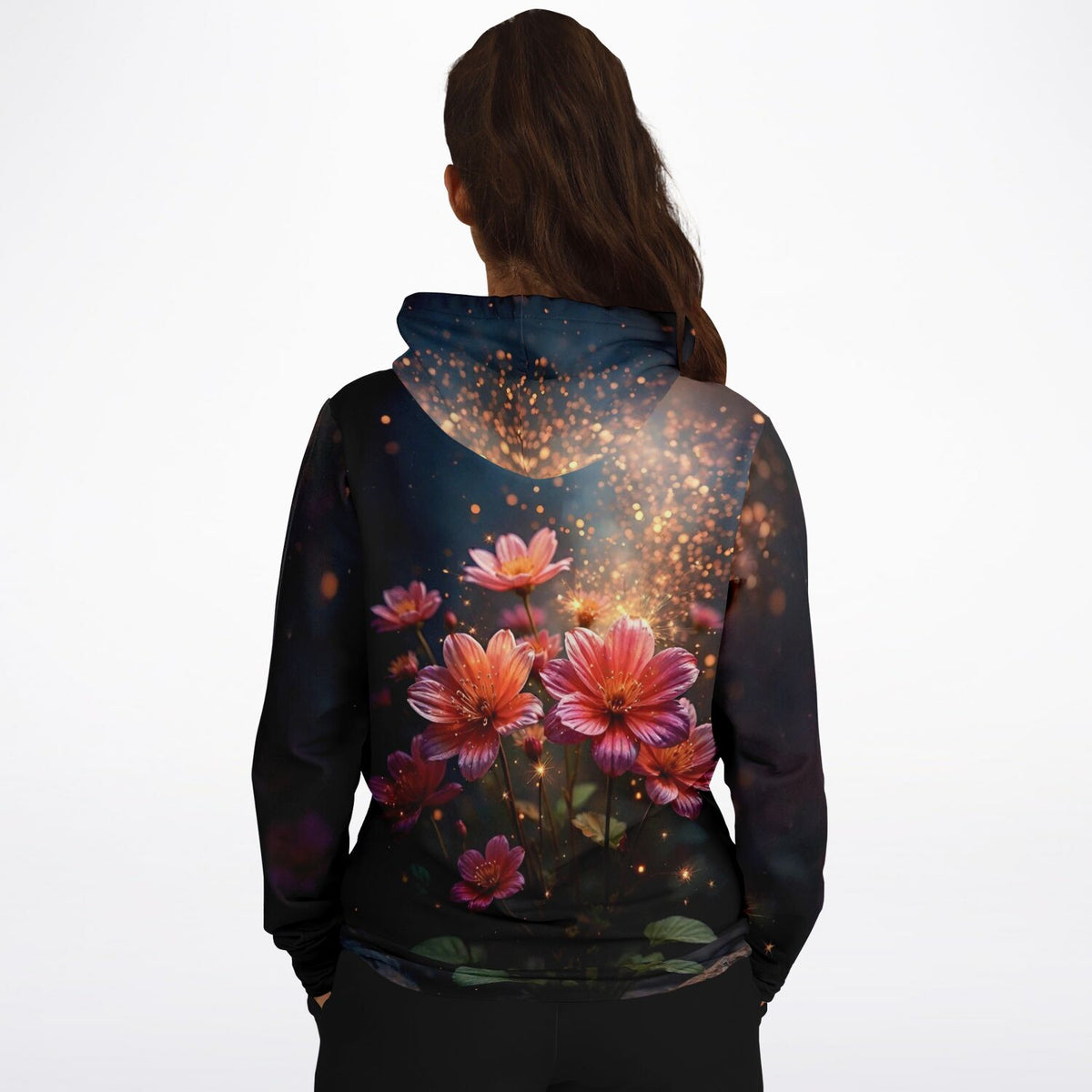 Dreamer Hoodie mit Flower Sparkle Motiv, das an farbenfrohe Kunstwerke wie Diamond Painting oder Malen nach Zahlen erinnert.