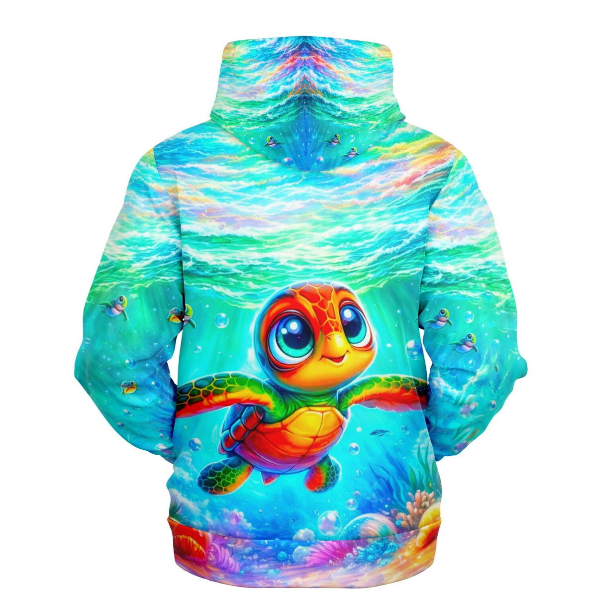 Dreamer Hoodie mit farbenfrohem Meeresschildkröte Motiv, ideal als Inspiration für Diamond Painting oder Malen nach Zahlen