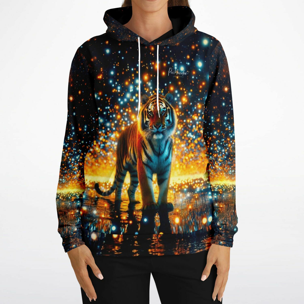 Dreamer Hoodie Sternenwächter mit Tiger-Motiv, inspiriert von Diamond Painting Ästhetik und leuchtenden Sterneneffekten