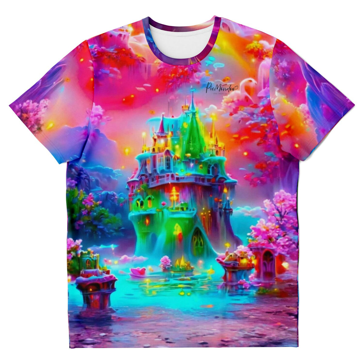 T-Shirt mit buntem Traumland-Motiv inspiriert von Diamond Painting und Malen nach Zahlen Designs für kreative Erwachsene