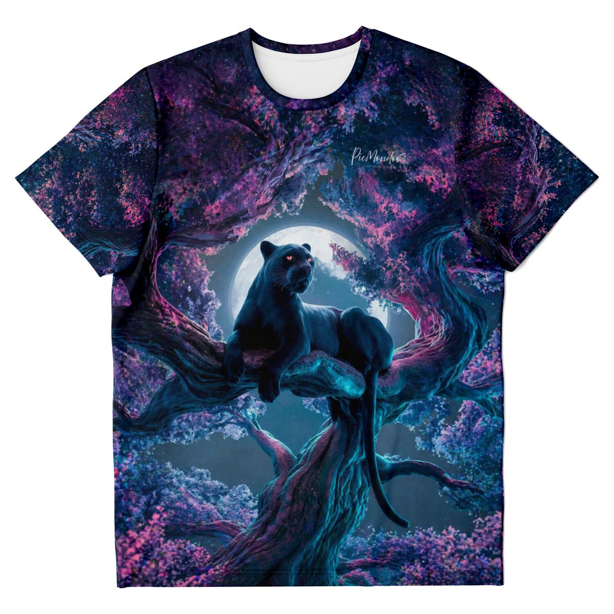 Dreamer T-Shirt mit Black Panther und Kirschblütentraum Motiv, passend im Stil zu Diamond Painting und Malen nach Zahlen